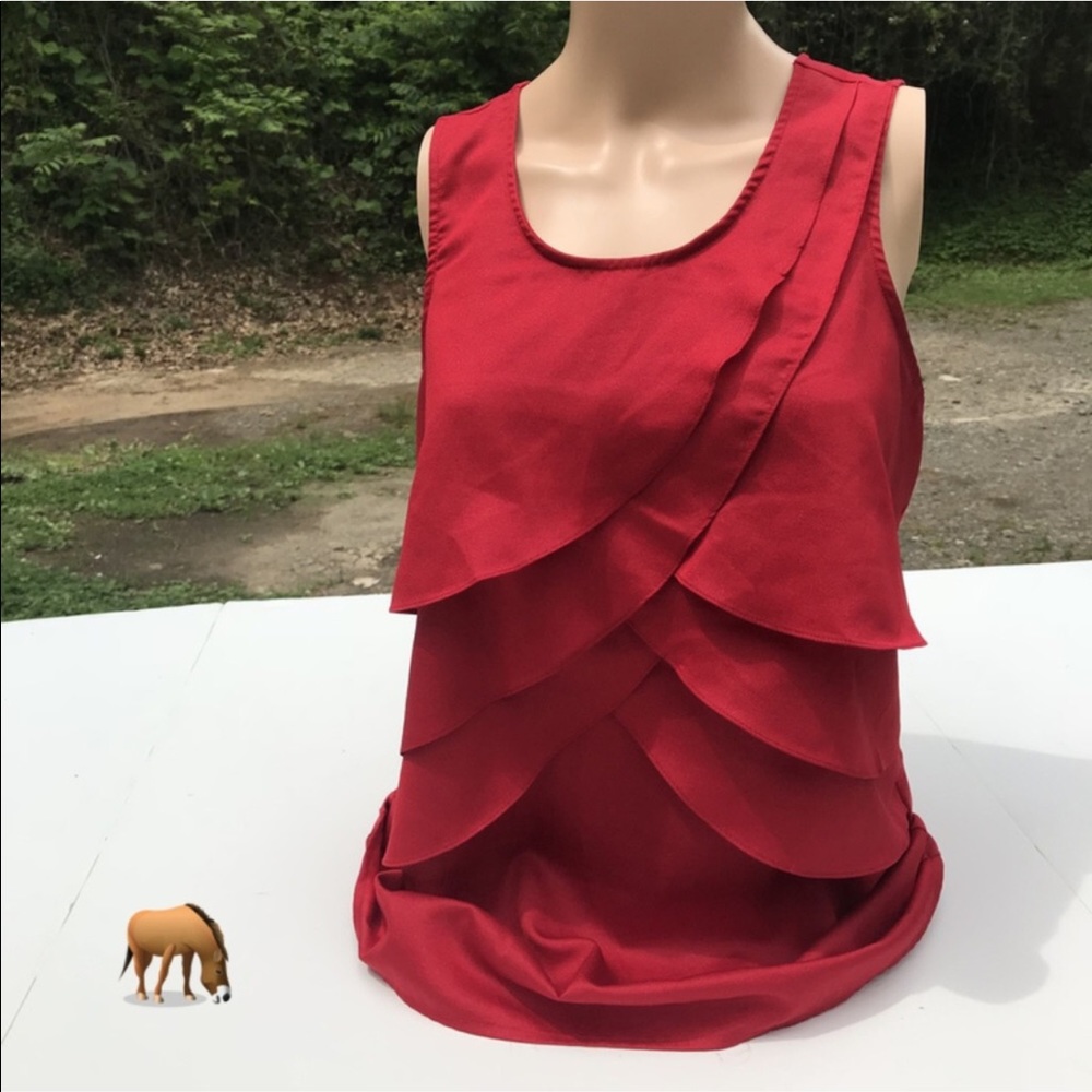 NEW Red Layered Blouse
